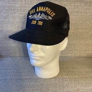 USS ANNAPOLIS SSN-760 Submarine Snapback made In USA Adjustable Hat Navy READ